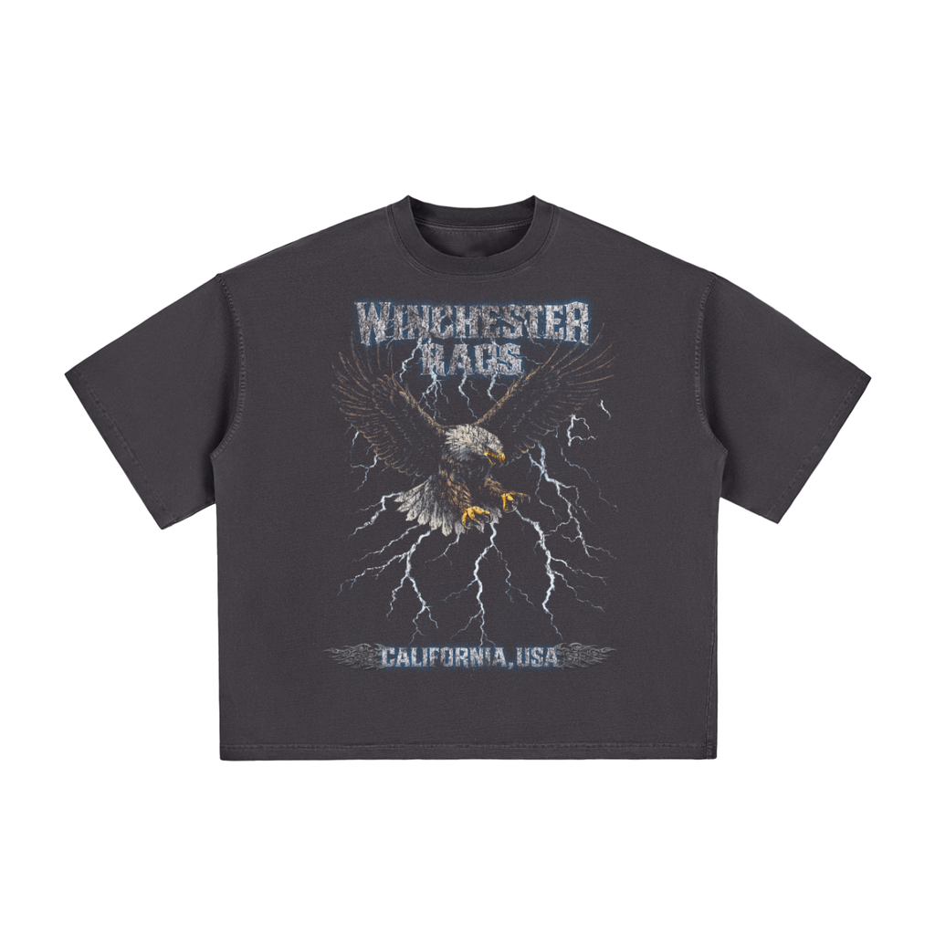 Eagle Storm Cropped Boxy Tee (Vintage Black)