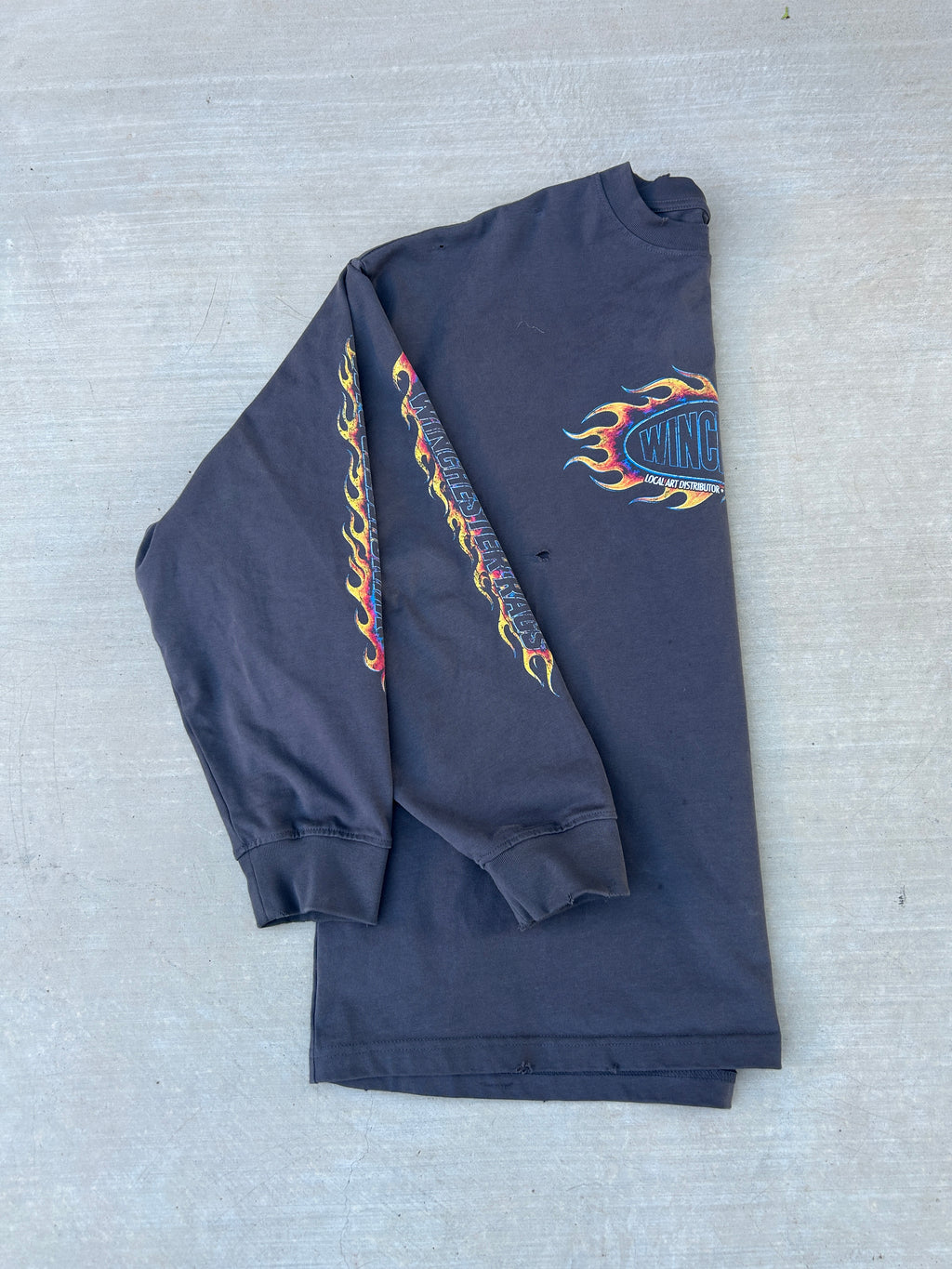 Winchester Flames Oversized Long Sleeve (Carbon Grey)