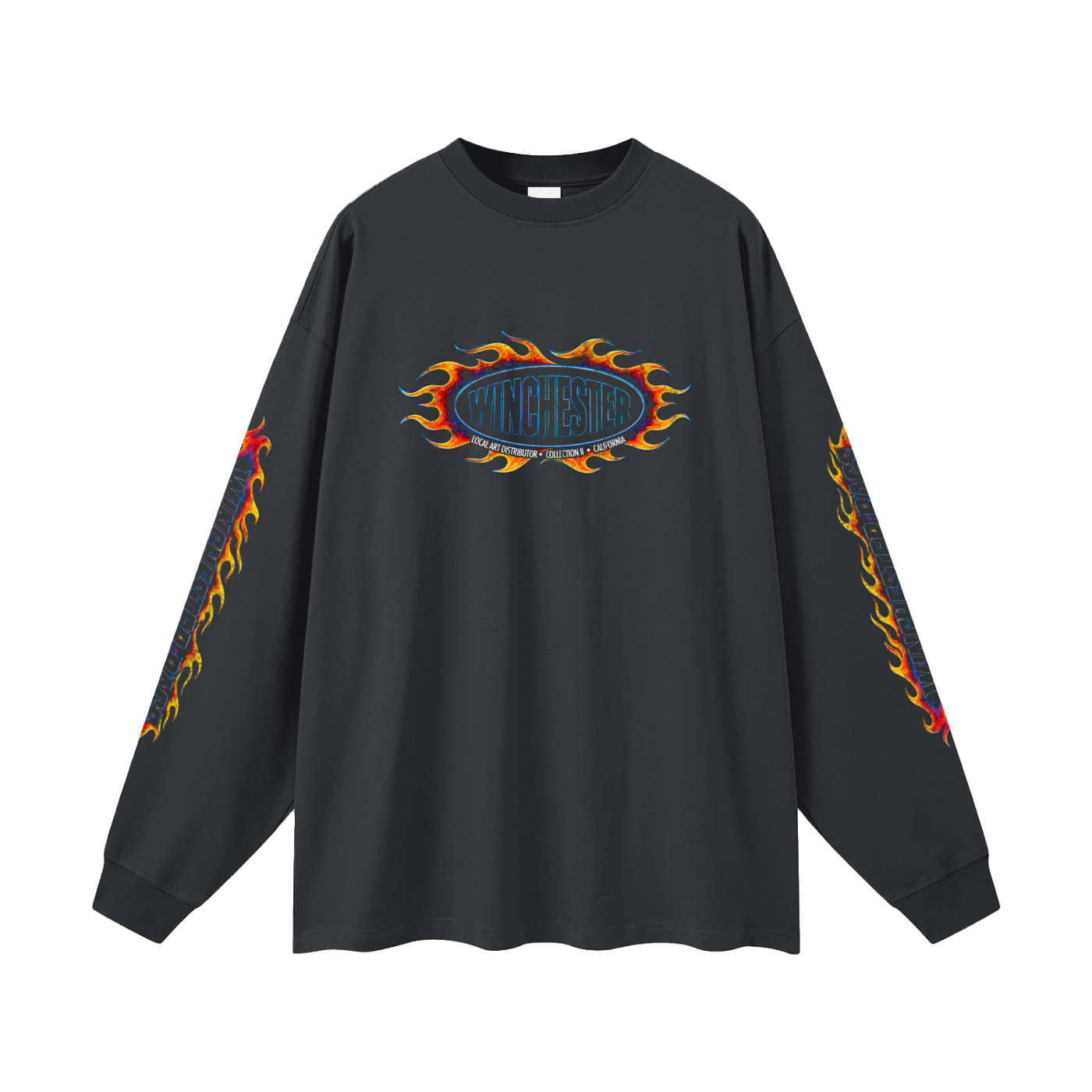 Winchester Flames Oversized Long Sleeve (Carbon Grey)